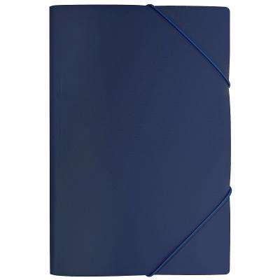 Папка на резинках SATIN, ф.A4, темно-синяя, 0,45 мм