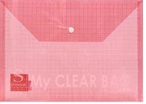 Папка-конверт с кнопкой  MY CLEAR BAG, ф. А5, 140мкм