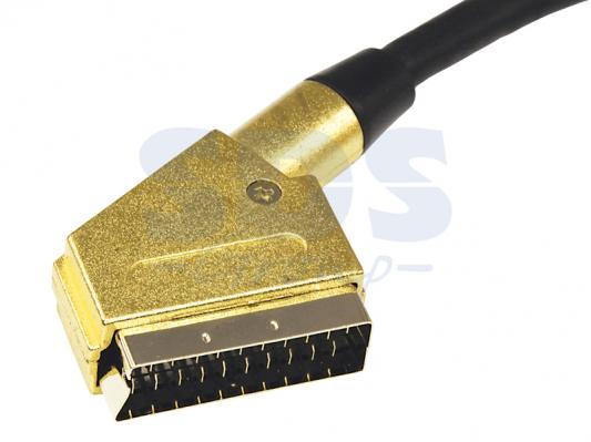 Шнур SCART Plug - SCART Plug 21pin  3М  (gold-gold)  металл  REXANT