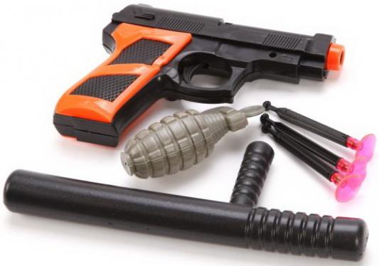 Игр.набор Полиция, пистолет, стрелы с присосками 3шт., дубинка, граната, пакет