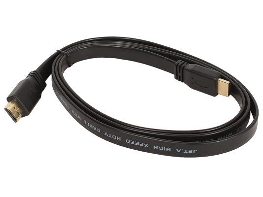 Кабель HDMI 2м Jet.A JA-HD10 плоский черный