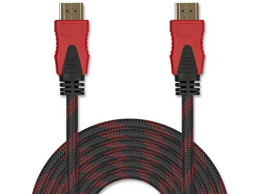 Кабель HDMI 2м Jet.A JA-HD9 круглый черный/красный