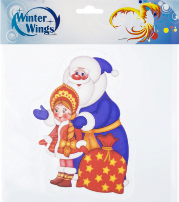 Наклейка Winter Wings Дед Мороз и снегурочка 15х15 см