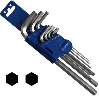 Набор ключей BOVIDIX 6030409  набор ключей шестигранных 85-160мм хром 9шт в пластиковом держателе