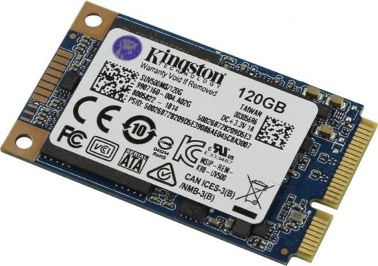Твердотельный накопитель SSD mSATA 120 Gb Kingston SUV500MS/120G Read 520Mb/s Write 320Mb/s TLC
