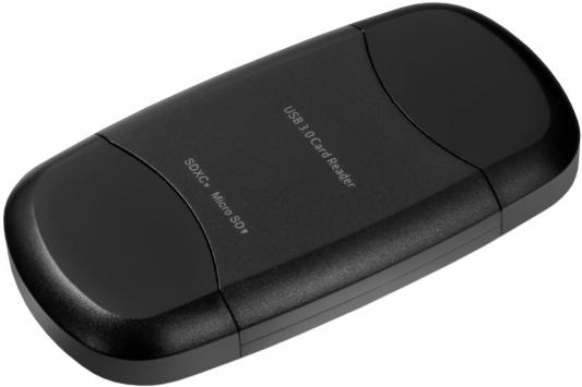 Картридер Ginzzu GR-313B с интерфейсом USB 3.0,  SD/SDXC/SDHC/MMC и microSD, черный