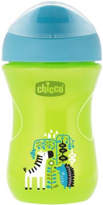 Поильник Chicco Easy Cup (носик ободок), 1 шт.,12 мес+, 266 мл., цвет зел., рис. зебра, 340624121