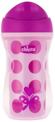Чашка-поильник Chicco Active Cup (носик ободок), 1 шт., 14 +, 266 мл, 00006981100050, розовый/горох