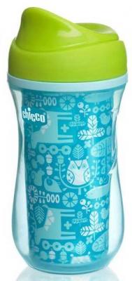 Чашка-поильник Chicco Active Cup (носик ободок), 14 +, 266 мл, 00006981200050, голубой/орнамент