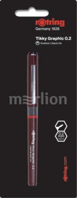 Ручка капиллярная капилярный Rotring Tikky Graphic черный 0.2 мм 1904626