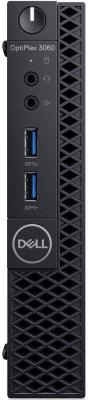 ПК Dell Optiplex 3060 Micro i3 8100T (3.1)/4Gb/500Gb 7.2k/UHDG 630/Linux Ubuntu/GbitEth/65W/клавиатура/мышь/черный