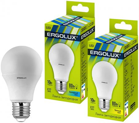 Лампа светодиодная ERGOLUX 12148 LED-A60-10W-E27-3K  ЛОН 10Вт E27 3000K 172-265В