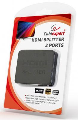 Cablexpert DSP-2PH4-03 Разветвитель HDMI Cablexpert DSP-2PH4-03, HD19F/2x19F, 1 компьютер => 2 монитора, Full-HD, 3D, 1.4v