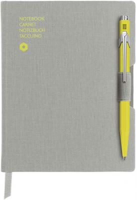 Записная книжка Carandache Office (8491.451) серый A6 192стр. в линейку в компл.:ручка шариковая 849 желтый