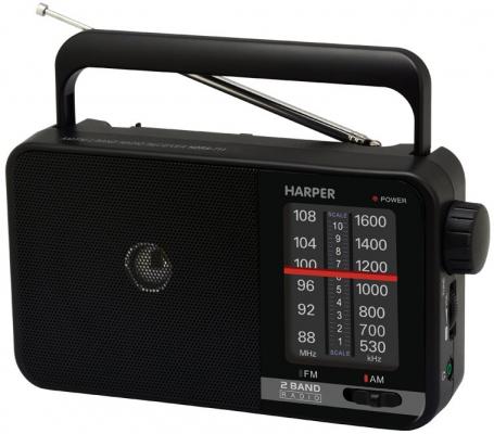 Радиоприемник HARPER HDRS-711 Черный, 3Вт, Выход на наушники