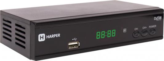 Цифровой телевизионный DVB-T2 ресивер HARPER HDT2-2015 экран, черный,Full HD, DVB-T, DVB-T2, поддержка внешних жестких дисков