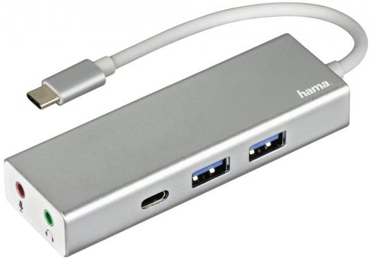 Концентратор USB 3.1 HAMA 00135758 3 х USB 3.1 серебристый
