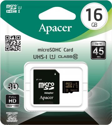 Карта памяти Apacer microSDHC 16 Гб [AP16GMCSH10U1-R]
