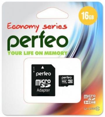 Micro SecureDigital 16Gb Perfeo PF16GMCSH10AES {MicroSDHC Class 10, SD adapter}