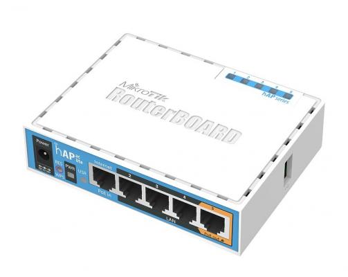 Беспроводной маршрутизатор MikroTik hAP ac lite 802.11acbgn 733Mbps 2.4 ГГц 5 ГГц 4xLAN белый (RB952UI-5AC2ND)
