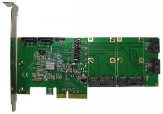 Espada Контроллер PCI-E, HYPER Duo, 4int SATA3 + 2 mSATA, FG-EST14A-1, ОЕМ (40056)