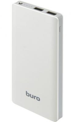 Мобильный аккумулятор Buro RCL-10000-WG Li-Pol 10000mAh 2A белый/серый 2xUSB