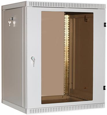 Шкаф 19" настенный, 9U 600x650, дверь стекло-металл, серый, NT WALLBOX 9-66 G