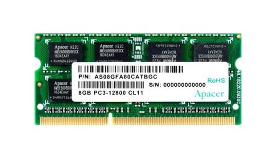 Оперативная память для ноутбука 8Gb (1x8Gb) PC3-12800 1600MHz DDR3 SO-DIMM CL11 Apacer AS08GFA60CATBGC