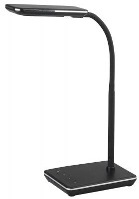 ЭРА Б0033307 Настольный светодиодный светильник NLED-464-7W-BK черный {дизайн "кожа", 5 ступенчатый диммер яркости, сенсор. переключение, цвет. темп. 3000-6000К}
