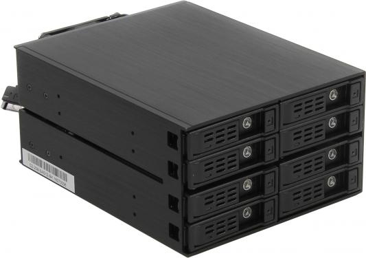 Procase G2-208-SAS12-BK {Hot-swap корзина 8 SATA3/SAS 12G HDD, черный, с замком, hotswap mobie rack module for 2,5" HDD(2x5,25) 2xFAN 40x15mm}