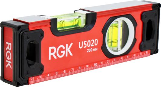 Уровень RGK U5020  200мм 0.5мм/м 2 глазка магнит