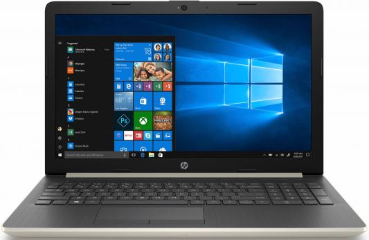Ноутбук HP 15-da0101ur 15.6" 1366x768 Intel Core i3-7020U 1 Tb 8Gb nVidia GeForce MX110 2048 Мб золотистый Windows 10 Home 4JW61EA