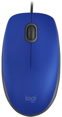 Мышь проводная Logitech M110 синий USB 2.0