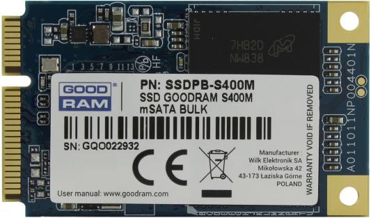 Твердотельный накопитель SSD mSATA 240 Gb Goodram S400M Read 550Mb/s Write 530Mb/s TLC