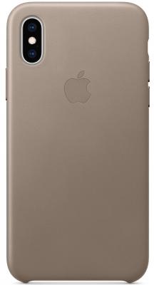 Накладка Apple Leather Case для iPhone XS платиново-серый MRWL2ZM/A