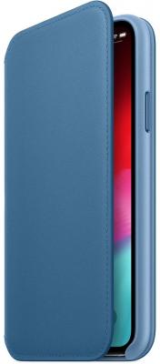 Чехол-книжка Apple Leather Folio для iPhone XS лазурная волна MRX02ZM/A