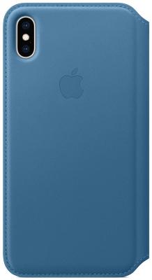 Чехол-книжка Apple Leather Folio для iPhone XS Max голубой MRX52ZM/A
