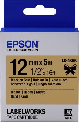 Epson LK-4HKK Satin Ribbon Blk/Gold 12/5
