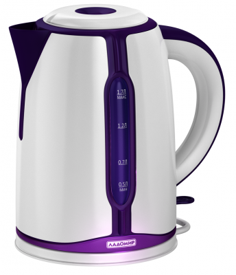Чайник электрический Ладомир 328 2000 Вт белый фиолетовый 1.7 л пластик