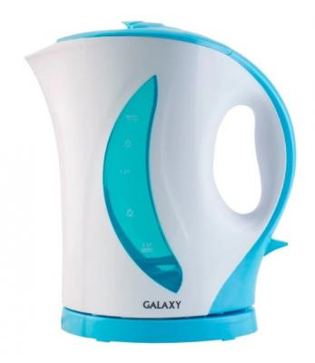 Чайник GALAXY GL 0107 2200 Вт белый голубой 1.7 л пластик