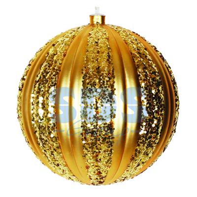 

Елочная фигура "Полосатый шар", 20 см, цвет золотой
