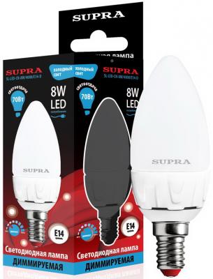 Лампа светодиодная свеча Supra SL-LED-CN E14 8W 4000K