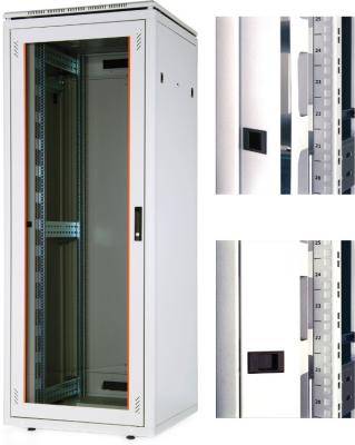 Шкаф напольный Universal Line JUMBO 19"47U800x1000 передняя дверь двустворчатая стекло с металлической рамой слева и справа, задняя дверь двустворчатая металлическая с щеточными кабельными вводами, цвет серый