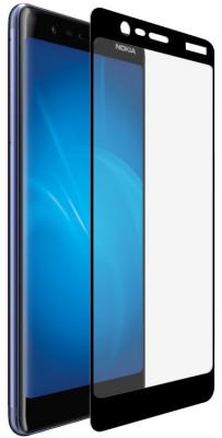 Закаленное стекло с цветной рамкой (fullscreen) для Nokia 5.1 (2018) DF nkColor-16 (black)