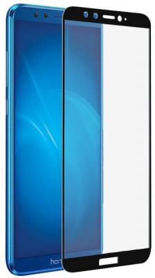 Закаленное стекло с цветной рамкой (fullscreen+fullglue) для Huawei Honor 9 Lite DF hwColor-35 (black)