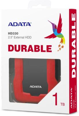 Жесткий диск A-Data USB 3.0 1Tb AHD330-1TU31-CRD HD330 DashDrive Durable 2.5 красный жесткий диск a data usb 3 0 4tb ahd330 4tu31 cbk hd330 dashdrive durable 2 5 черный