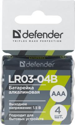 Батарейки Defender LR03-04B AAA 4 шт 56008