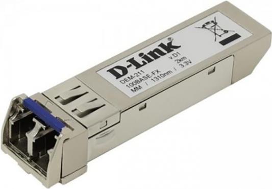 D-Link 211/A1A, SFP Transceiver with 1 100Base-FX port.Up to 2km, multi-mode Fiber, Duplex LC connector, Transmitting and Receiving wavelength: 1310nm, 3.3V power.