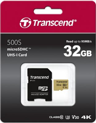 Transcend 32GB microSDXC Class 10 UHS-I U1 V30 R95, W60MB/s with adapter
