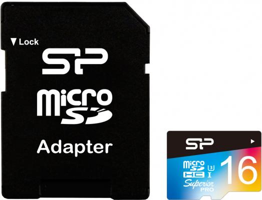 Флеш карта microSDHC 16Gb Class4 Silicon Power SP016GBSTHDU3V20SP + adapter